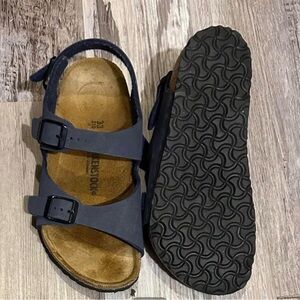 Birkenstock Milano Two-Buckle Sandals in Navy Blue